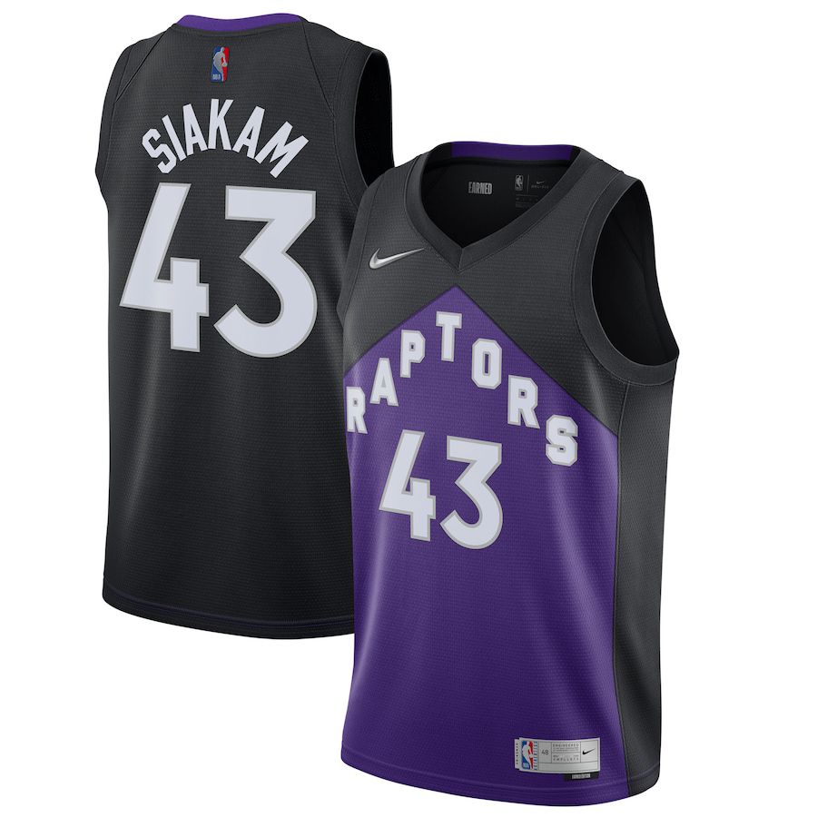 Men Toronto Raptors 43 Pascal Siakam Nike Black Purple Swingman Player NBA Jersey